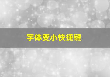 字体变小快捷键