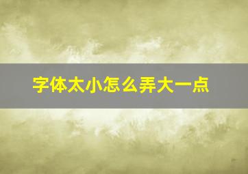 字体太小怎么弄大一点