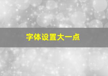 字体设置大一点