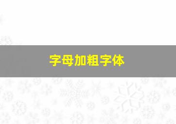 字母加粗字体