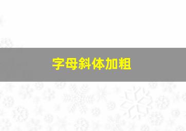 字母斜体加粗