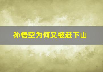 孙悟空为何又被赶下山