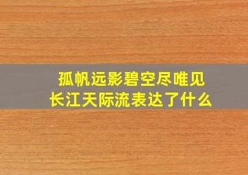 孤帆远影碧空尽唯见长江天际流表达了什么