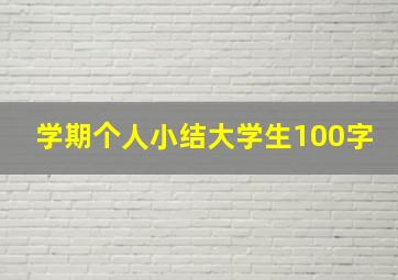 学期个人小结大学生100字