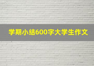 学期小结600字大学生作文