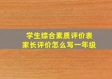 学生综合素质评价表家长评价怎么写一年级