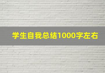 学生自我总结1000字左右