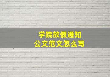 学院放假通知公文范文怎么写