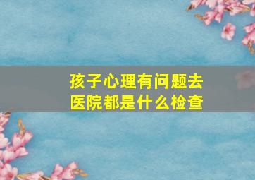 孩子心理有问题去医院都是什么检查