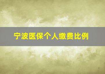 宁波医保个人缴费比例