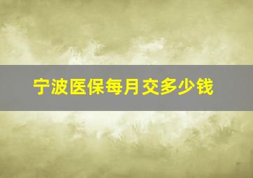 宁波医保每月交多少钱