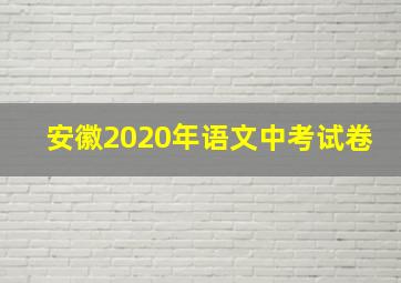 安徽2020年语文中考试卷