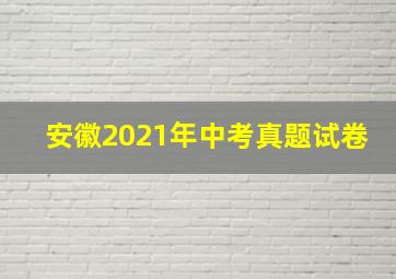 安徽2021年中考真题试卷