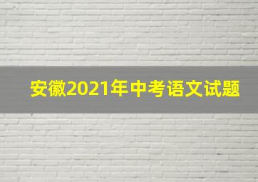 安徽2021年中考语文试题