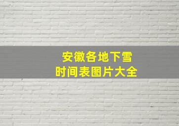 安徽各地下雪时间表图片大全