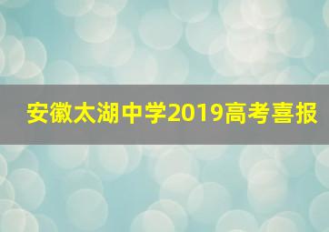 安徽太湖中学2019高考喜报