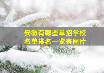 安徽有哪些单招学校名单排名一览表图片