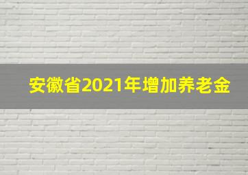 安徽省2021年增加养老金