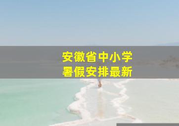 安徽省中小学暑假安排最新