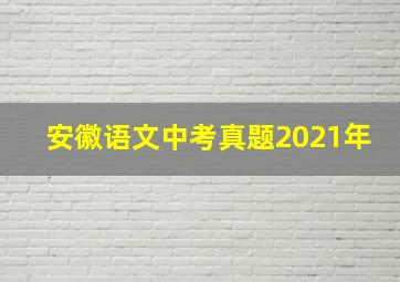 安徽语文中考真题2021年