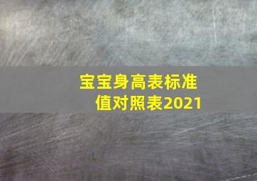 宝宝身高表标准值对照表2021