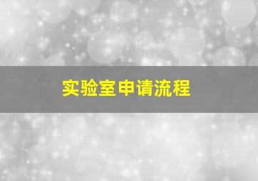 实验室申请流程