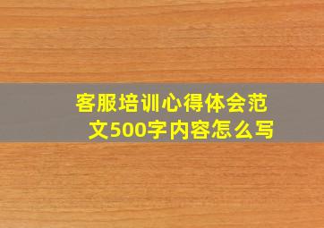 客服培训心得体会范文500字内容怎么写