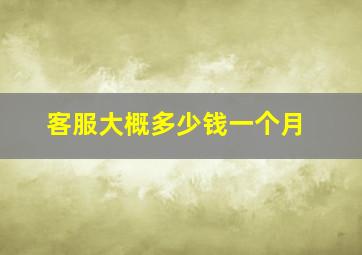 客服大概多少钱一个月