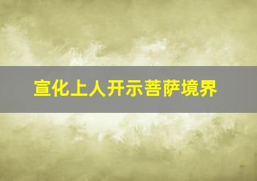 宣化上人开示菩萨境界