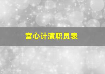 宫心计演职员表