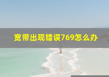 宽带出现错误769怎么办