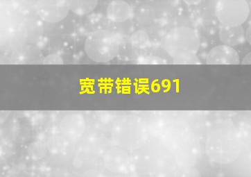 宽带错误691