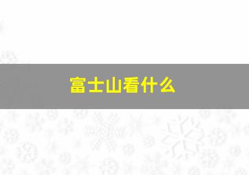 富士山看什么