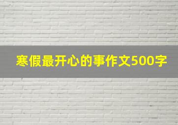 寒假最开心的事作文500字