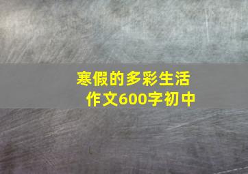 寒假的多彩生活作文600字初中