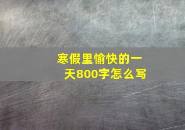 寒假里愉快的一天800字怎么写