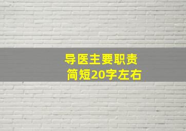 导医主要职责简短20字左右