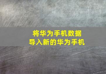 将华为手机数据导入新的华为手机