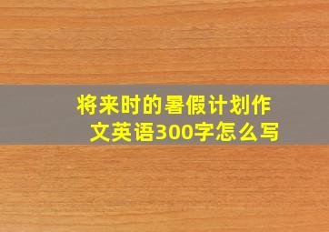 将来时的暑假计划作文英语300字怎么写