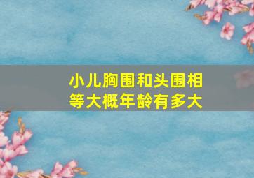 小儿胸围和头围相等大概年龄有多大