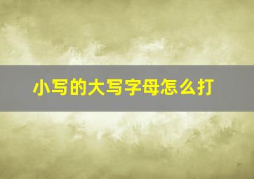 小写的大写字母怎么打