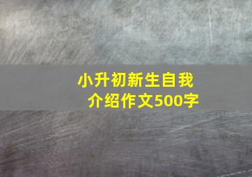 小升初新生自我介绍作文500字