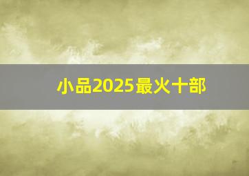 小品2025最火十部