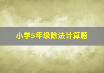 小学5年级除法计算题