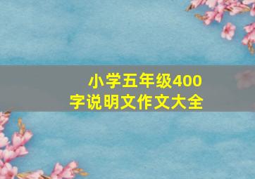 小学五年级400字说明文作文大全