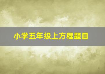 小学五年级上方程题目