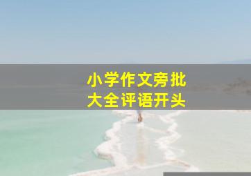 小学作文旁批大全评语开头