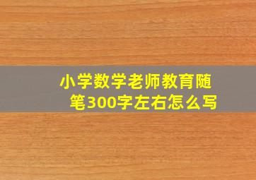 小学数学老师教育随笔300字左右怎么写