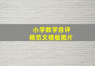 小学数学自评稿范文模板图片