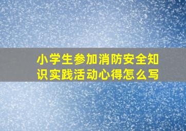 小学生参加消防安全知识实践活动心得怎么写